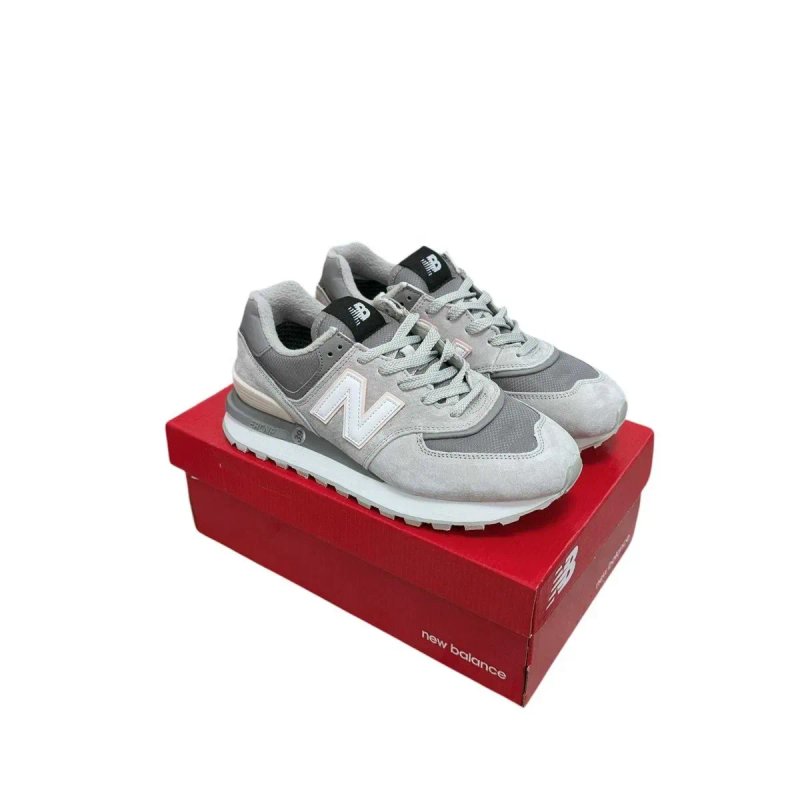 Жіночі кросівки New Balance 574 legacy сірі з рожевим (термо) — фото 3