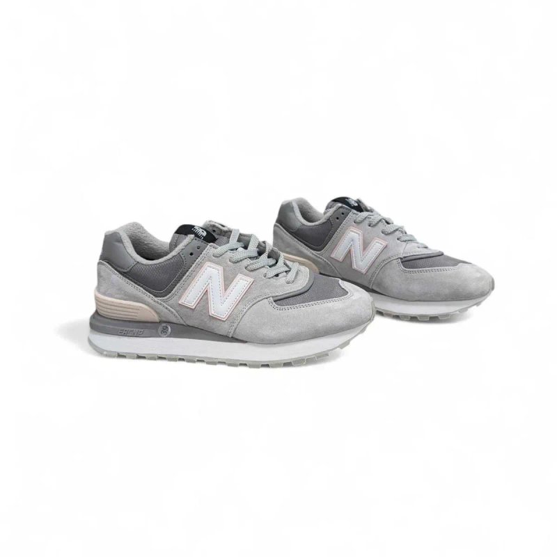 Жіночі кросівки New Balance 574 legacy сірі з рожевим (термо) — фото 5
