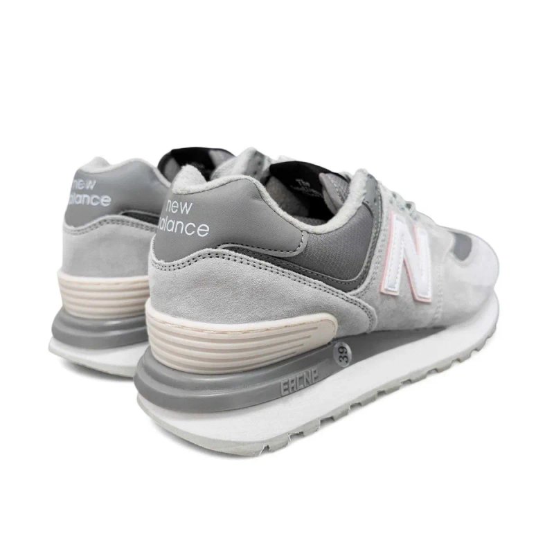Жіночі кросівки New Balance 574 legacy сірі з рожевим (термо) — фото 7