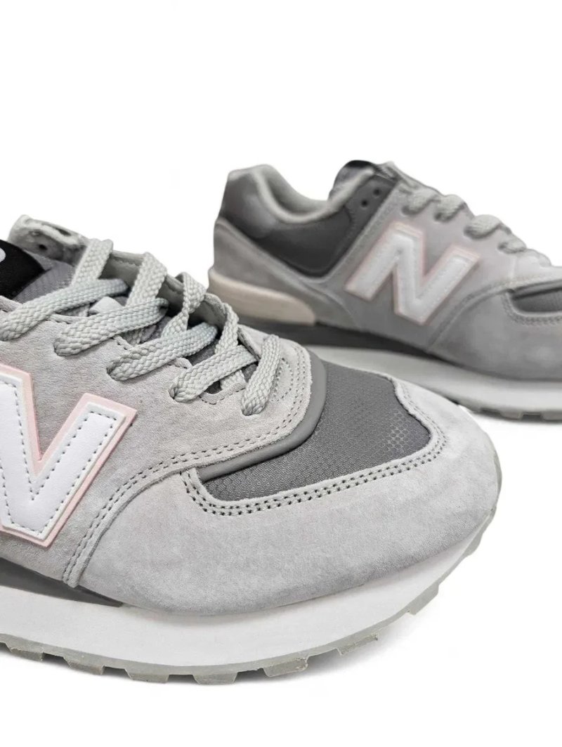 Жіночі кросівки New Balance 574 legacy сірі з рожевим (термо) — фото 8