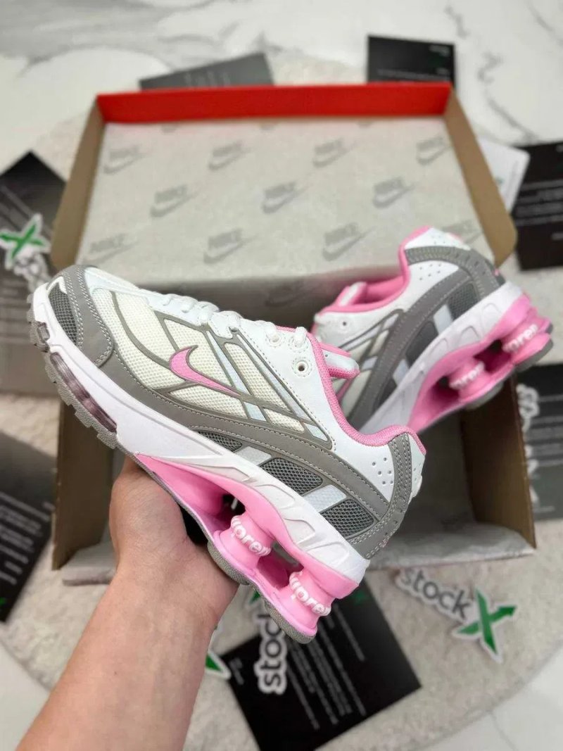 Жіночі кросівки Nike Shox Ride 2 Supreme "White/Pink" Розміри 36-41 — фото 5