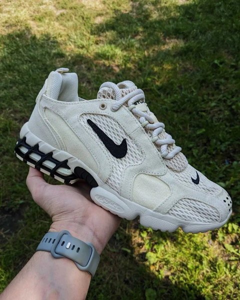 Жіночі кросівки Nike X Stussy Air Zoom Spiridon Cage 2 "Fossil Stone" Розміри 36-40