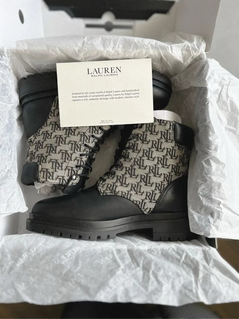 Жіночі шкіряні чорні / коричневі черевики Lauren Ralph Lauren 36,37,38 розмір — фото 4