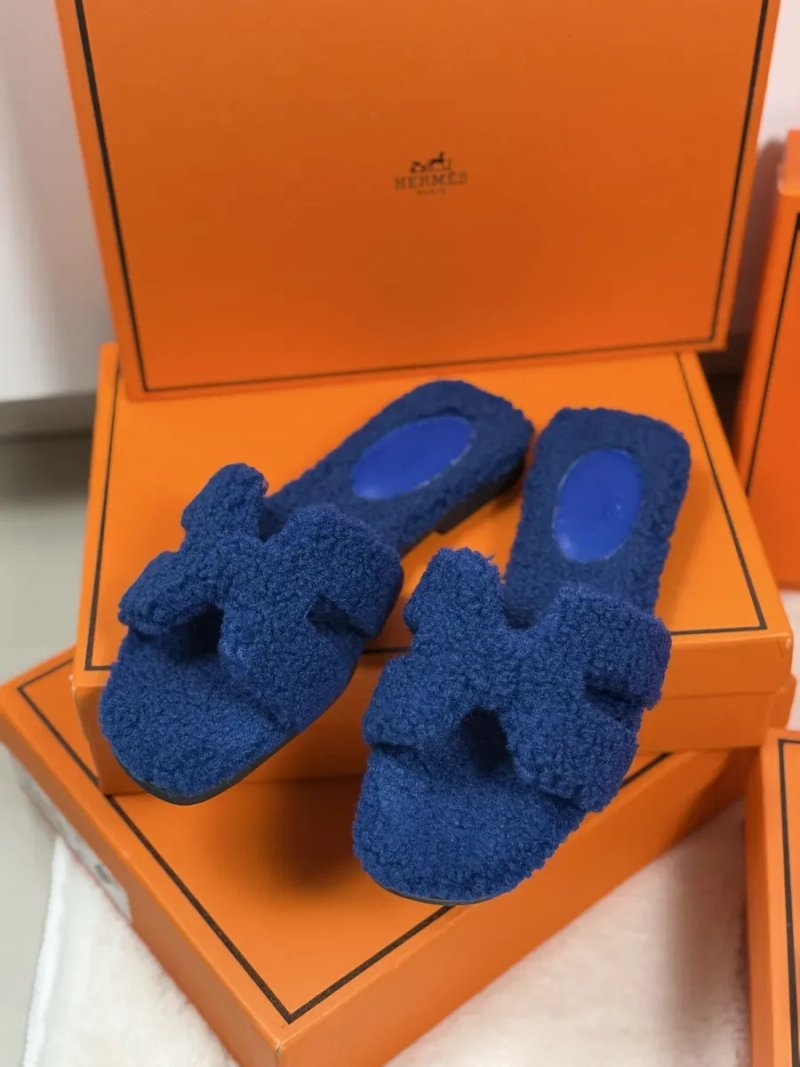 Жіночі шльопанці Hermes Oran Teddy хутряні / Shearling 36-39 — фото 3