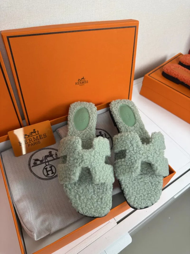 Жіночі шльопанці Hermes Oran Teddy хутряні / Shearling 36-39 — фото 4