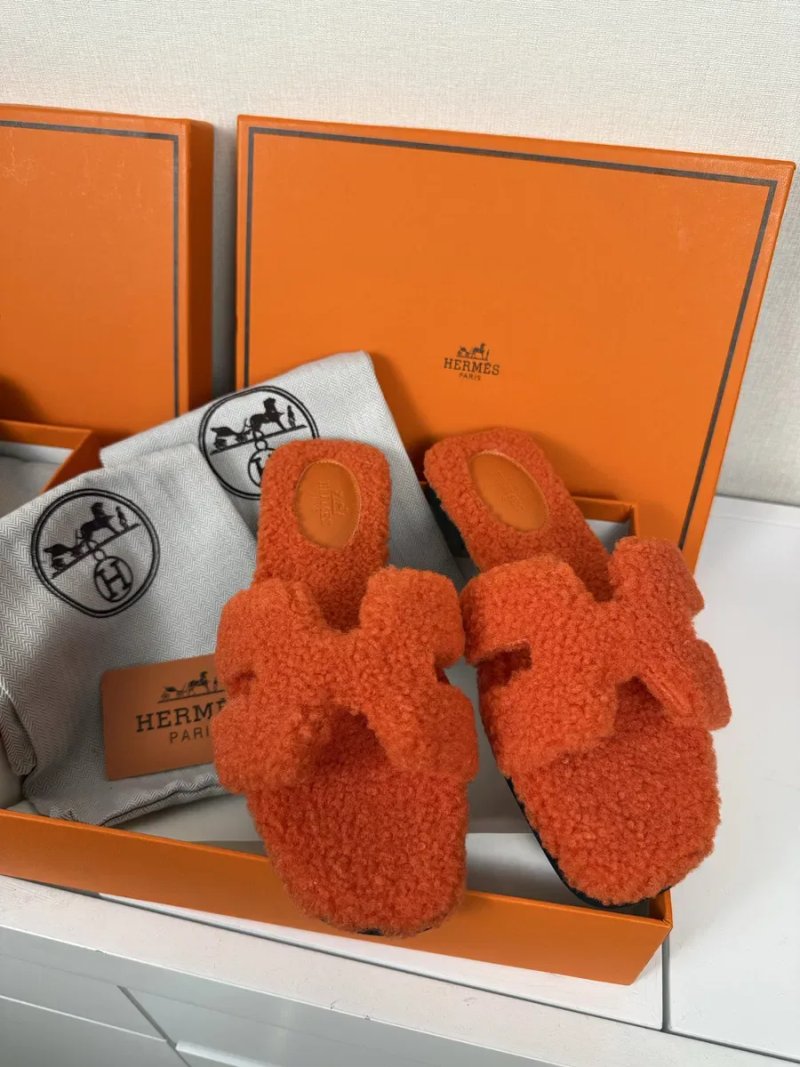Жіночі шльопанці Hermes Oran Teddy хутряні / Shearling 36-39 — фото 7