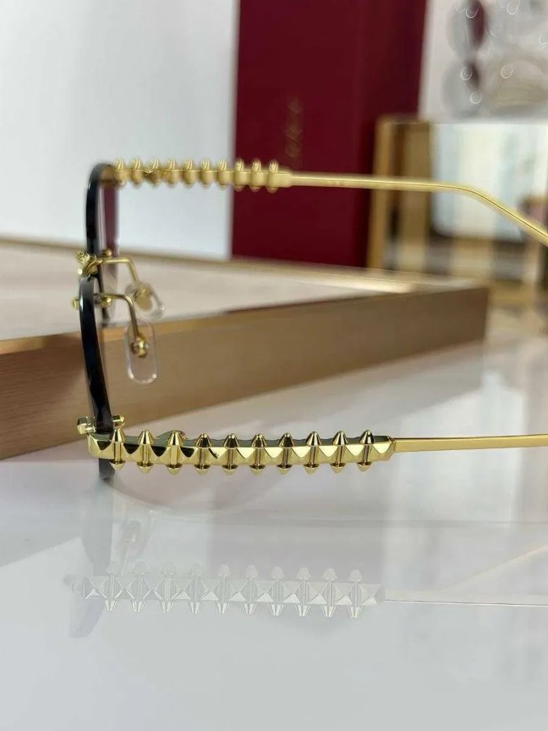 Жіночі сонцезахисні окуляри Cartier  золота оправа — фото 4