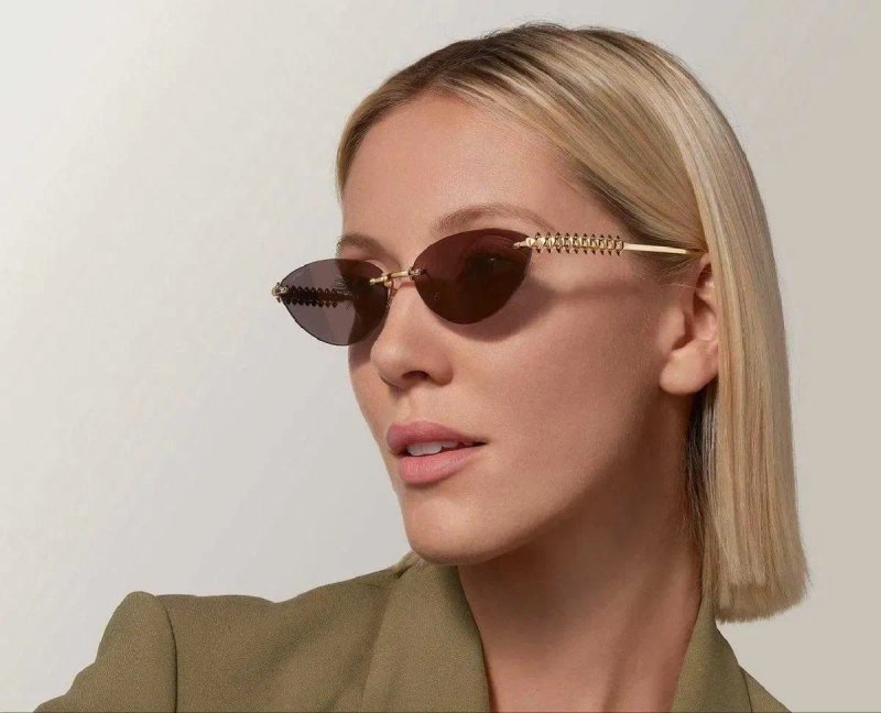 Жіночі сонцезахисні окуляри Cartier  золота оправа — фото 7
