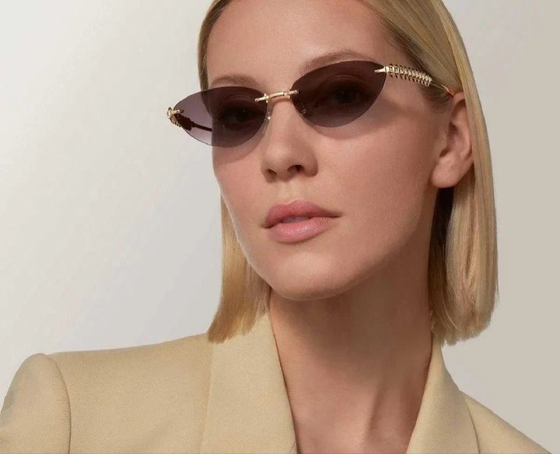 Жіночі сонцезахисні окуляри Cartier  золота оправа — фото 8
