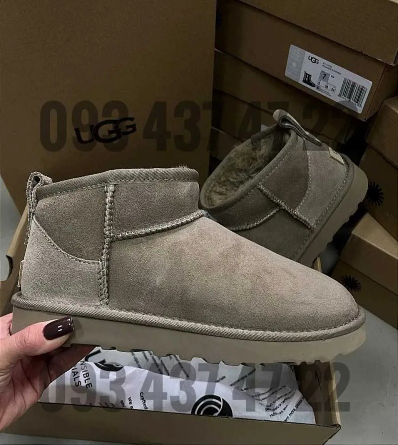 Жіночі ugg Уггі Класичні Уггі UGG Classic Ultra Mini Замш/Овчини Угги — фото 2