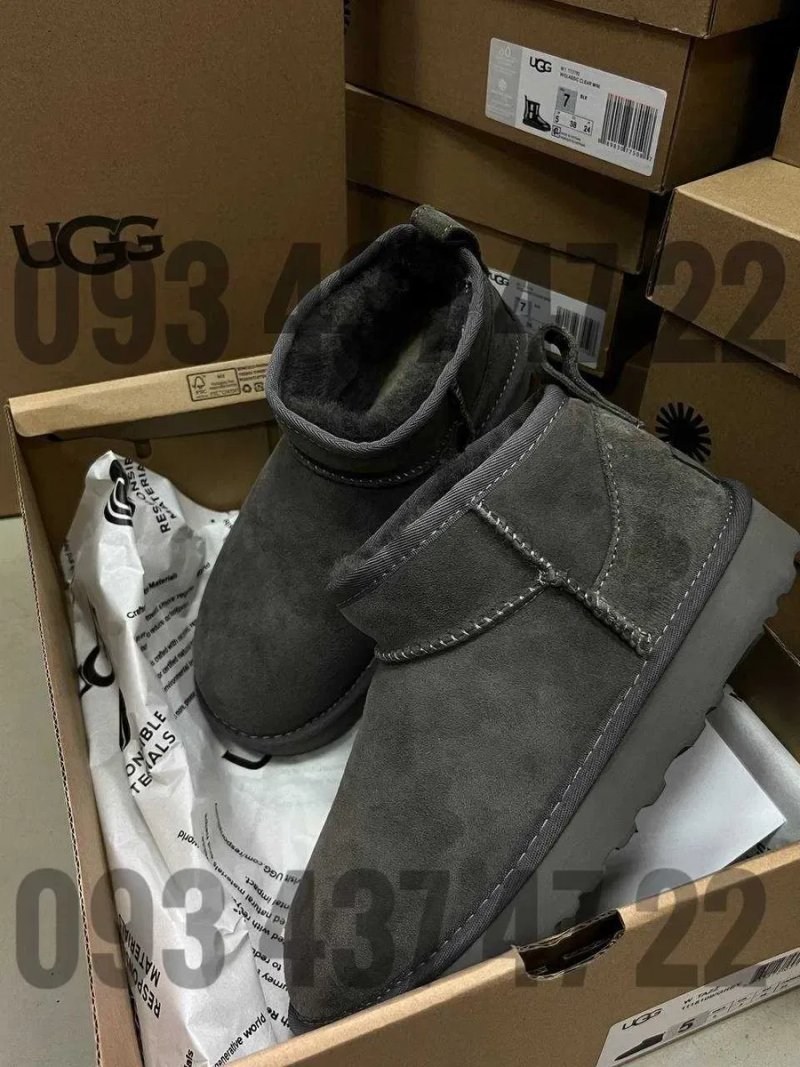 Жіночі ugg Уггі Класичні Уггі UGG Classic Ultra Mini Замш/Овчини Угги — фото 4