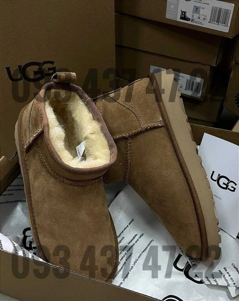 Жіночі ugg Уггі Класичні Уггі UGG Classic Ultra Mini Замш/Овчини Угги — фото 5
