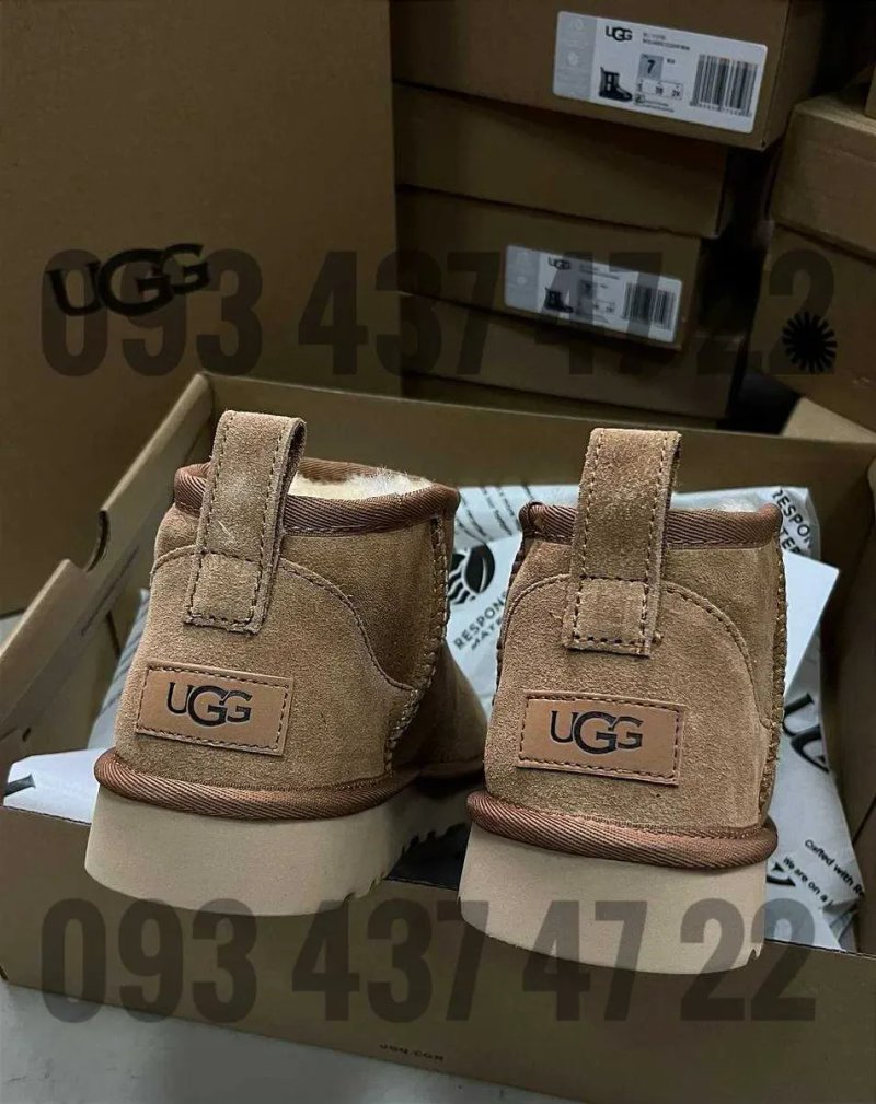 Жіночі ugg Уггі Класичні Уггі UGG Classic Ultra Mini Замш/Овчини Угги — фото 6