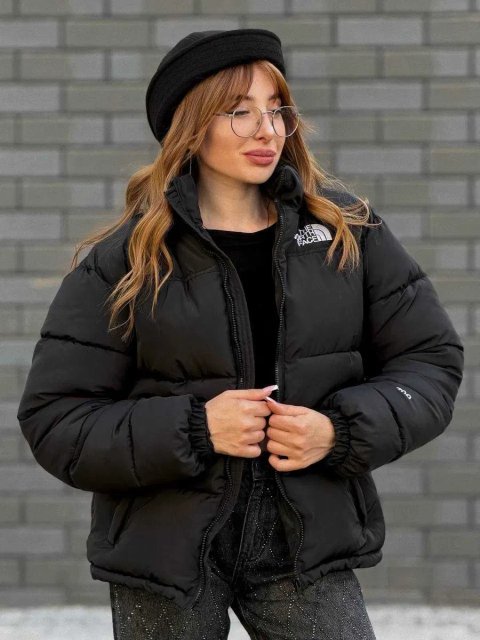 Жіночий пуховик The North Face чорний зимовий ТНФ з капюшоном XS S M L XL куртка