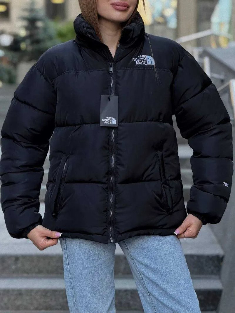 Жіночий пуховик The North Face чорний зимовий ТНФ з капюшоном XS S M L XL куртка — фото 4