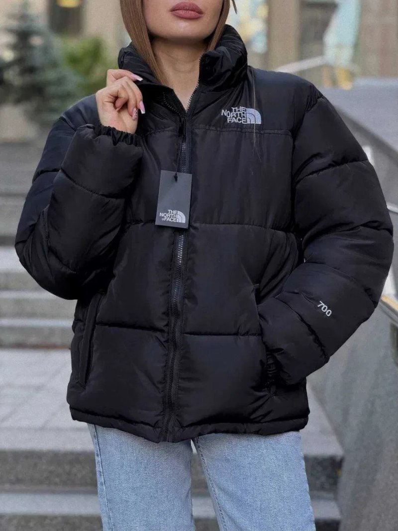 Жіночий пуховик The North Face чорний зимовий ТНФ з капюшоном XS S M L XL куртка — фото 5
