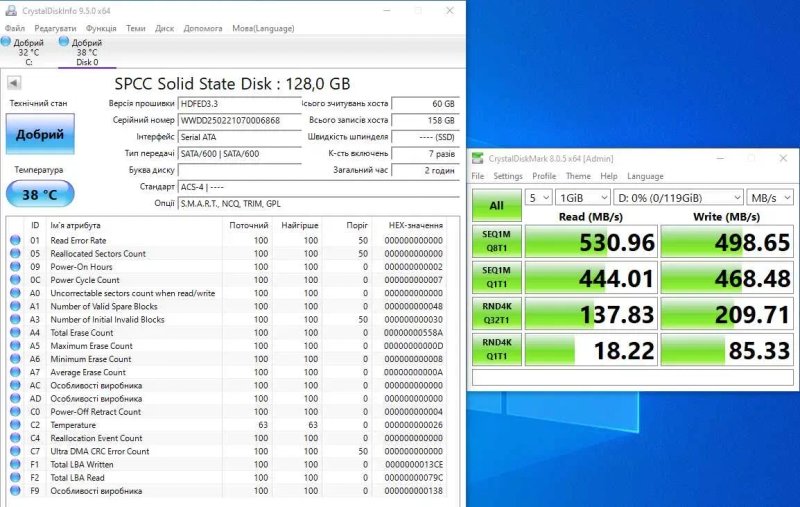 Жорсткий Диск 2.5 SSD SATAIII 128GB/240GB/256GB Samsung, SanDisk, Goodram, Adata, Silicon Power в хорошому стані — фото 8