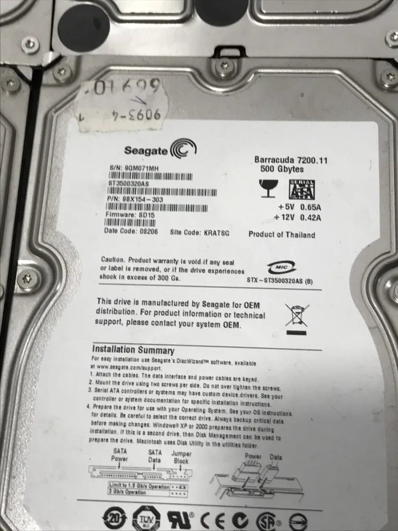 Жорсткий диск вінчестер 500Gb 3.5 " Sata III 6Gbps 7200 для ПК бу — фото 3