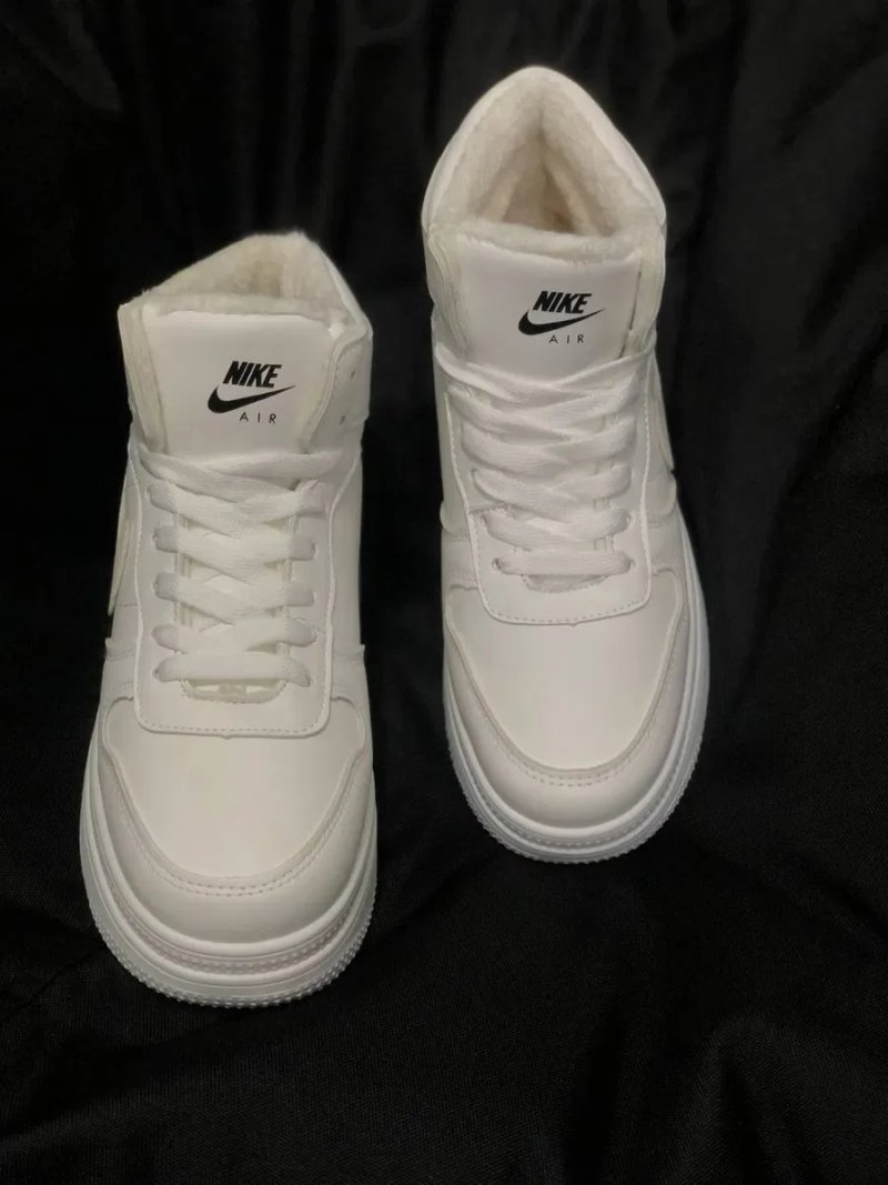 Зимние женские высокие красовки найк Женские белые кросовки Nike air Натуральная кожа Последний размер 38 — фото 2