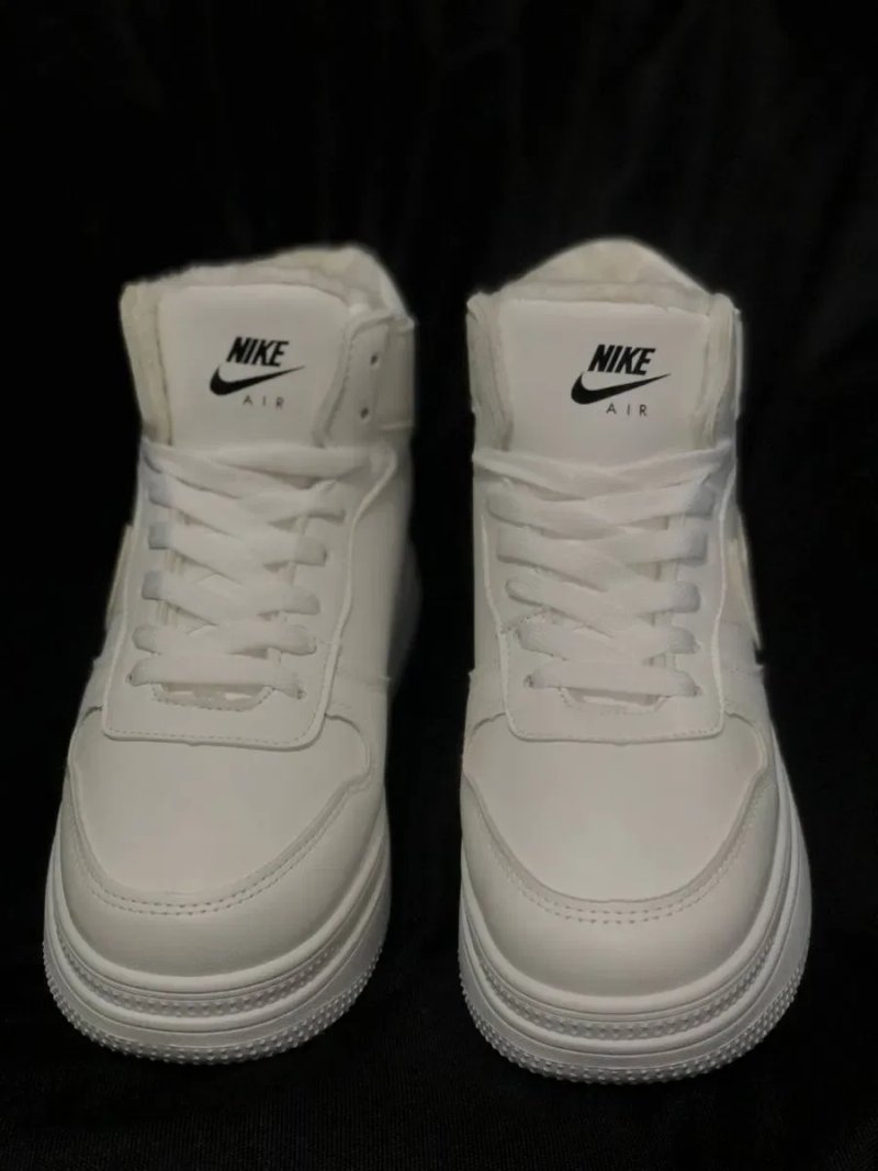 Зимние женские высокие красовки найк Женские белые кросовки Nike air Натуральная кожа Последний размер 38 — фото 3