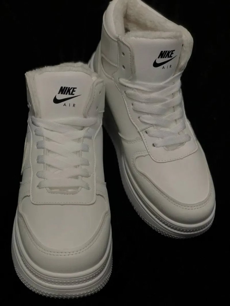 Зимние женские высокие красовки найк Женские белые кросовки Nike air Натуральная кожа Последний размер 38 — фото 5