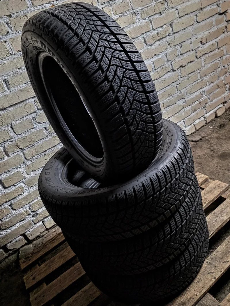 Зимові 205/60r16 Dunlop | 9mm | 2024 | Made in France | Як нові, ідеальний стан, без пошкоджень, без ремонтів, без дефектів | Преміум шини | Комплект — фото 6