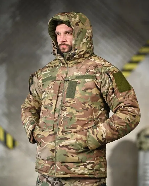 Зимовий тактичний костюм мультикам REDONDO 5в1 / 5 речей в одному комплекті для тактичних завдань на зиму теплий костюм / мультикам олива комплект 5в1 — фото 6
