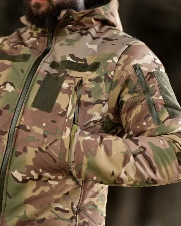 Зимовий  тактичний костюм PANCER Softshell | Мультикам | Олива | Чорний | Taslan | Omni Heat | Військова форма | ЗСУ — фото 3