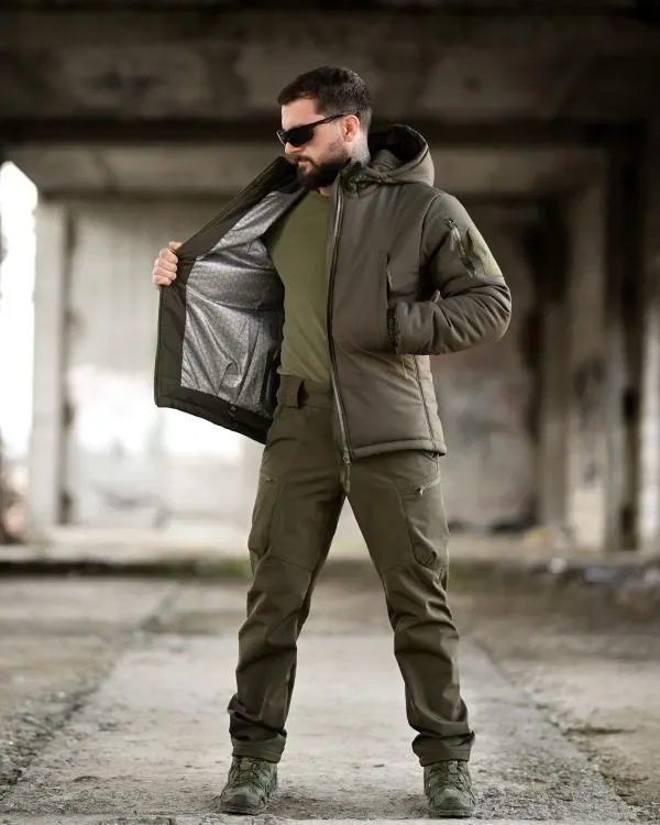 Зимовий  тактичний костюм PANCER Softshell | Мультикам | Олива | Чорний | Taslan | Omni Heat | Військова форма | ЗСУ — фото 8