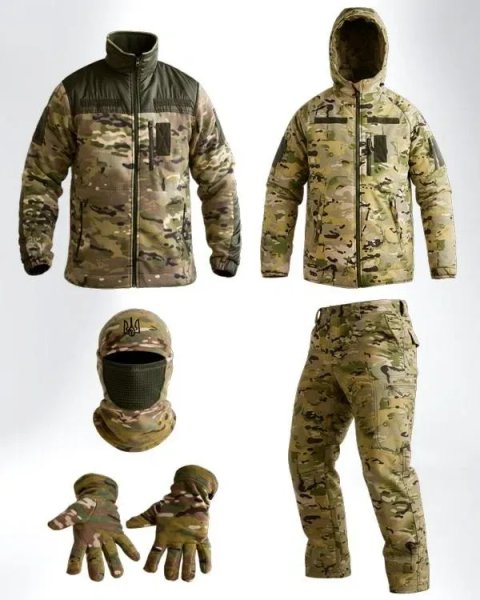Зимовий тактичний костюм PATRIOT 5в1 | Мультикам | Олива | Піксель | Softshell | Фліс Polar 280 | Військова форма | ЗСУ | -20°C