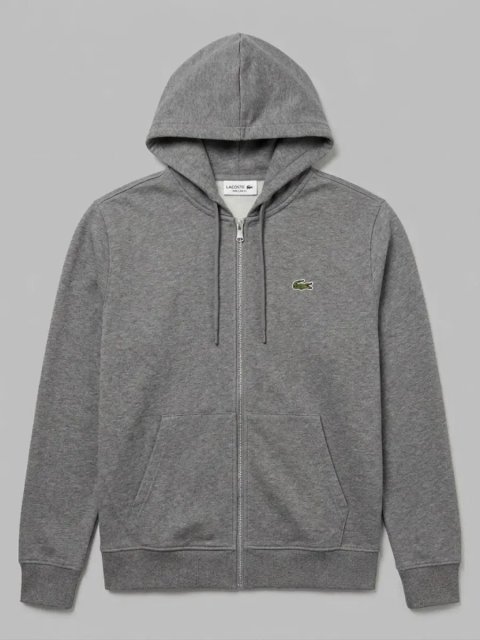 Zip-hoodie Lacoste в сірому кольорі