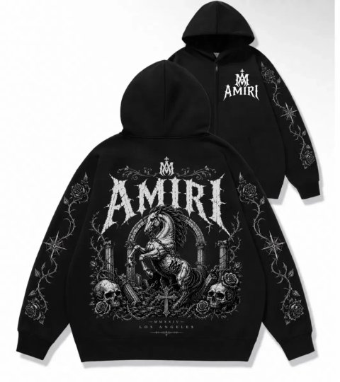 Зип худи Amiri Custom logo Унисекс черные амири кофта толстовка лонгслив свитшот Новинки Ексклюзивный принт