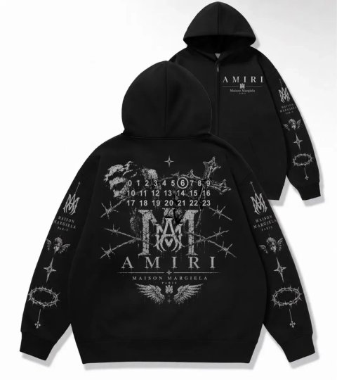 Зип худи Amiri  Custom Logo унисекс черные амири кофта толстовка лонгсвлив New Model