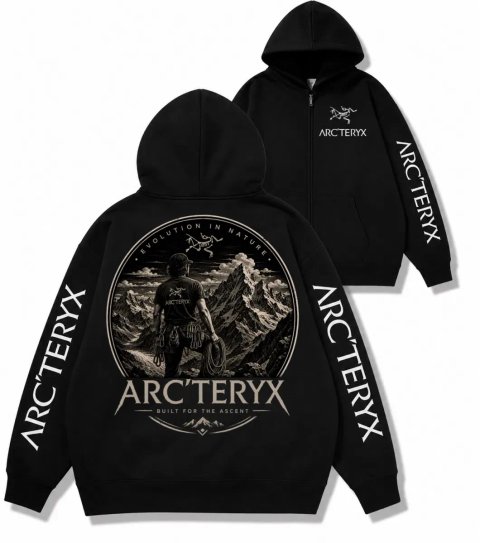 Зип худи Arcteryx Logo унисекс Arc'teryx артерикс толстовка кофта лонгслив черные свитшот куртка Новинка