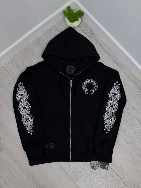 Зіп-худі Chrome Hearts чорний Кофта Хром Хартс осіння Чоловіча зіпка Chrome Hearts