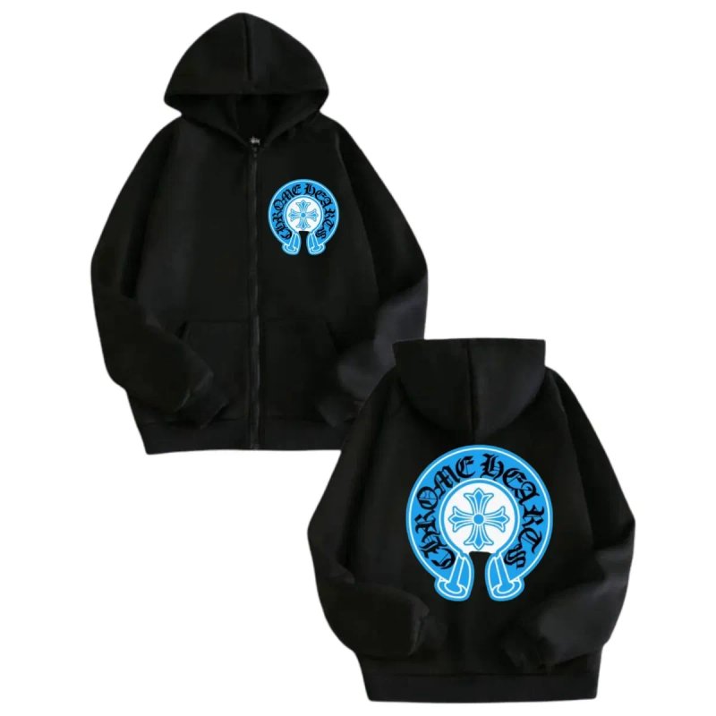 Зип-Худи Chrome Hearts Logo унисекс Хром Хартс с крестами толстовка — фото 2