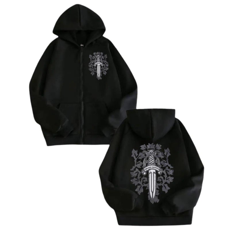 Зип-Худи Chrome Hearts Logo унисекс Хром Хартс с крестами толстовка — фото 5
