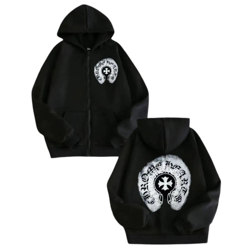 Зип-Худи Chrome Hearts Logo унисекс Хром Хартс с крестами толстовка — фото 8
