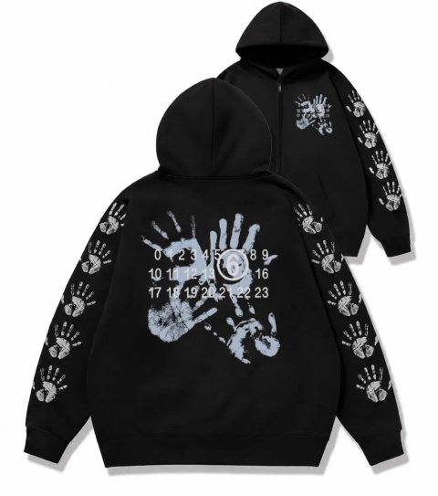 Зип худи Maison Margiela Paris Logo унисекс черное Мейсон Мардежа кофта лонгслив толстовка Новинка свитшот