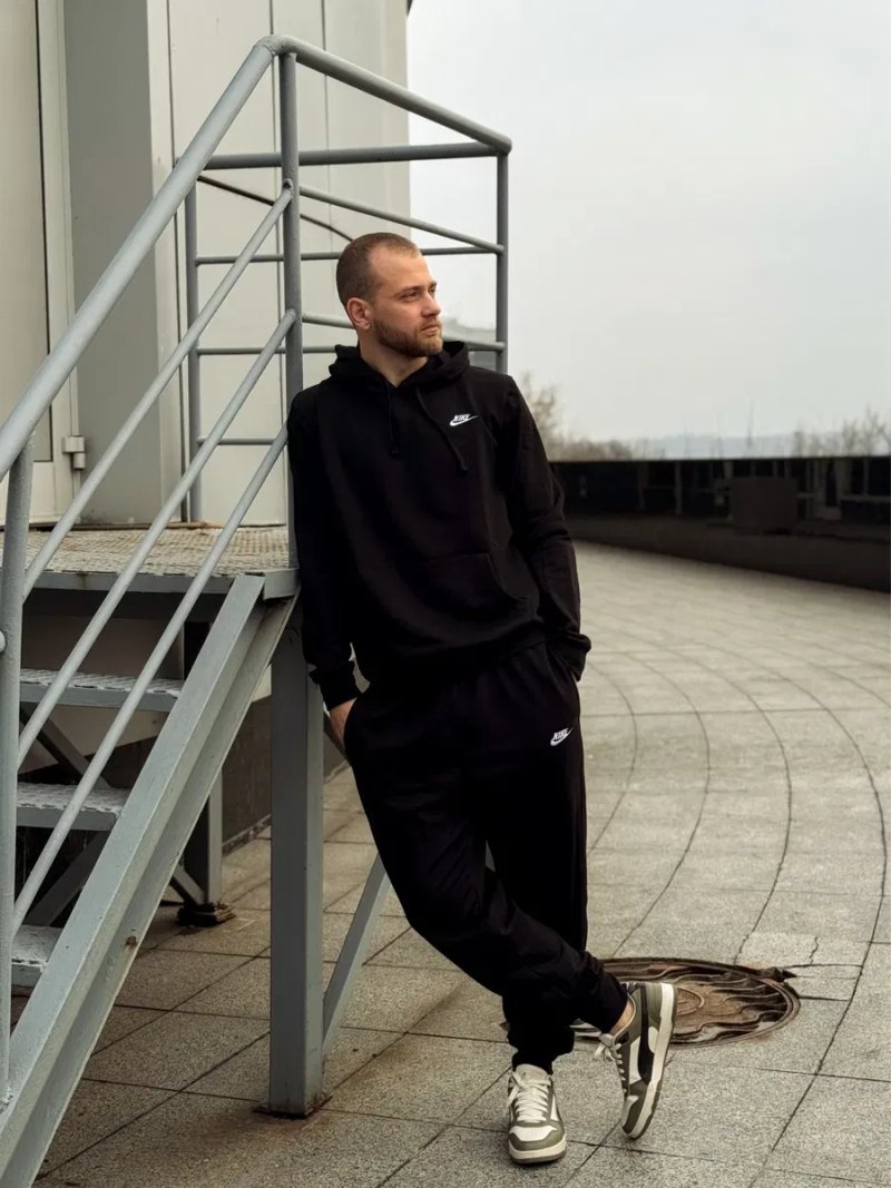 Зіп худі Nike чорне/ чорна зіпка найк/ худі найк базове/чоловіче худі — фото 2