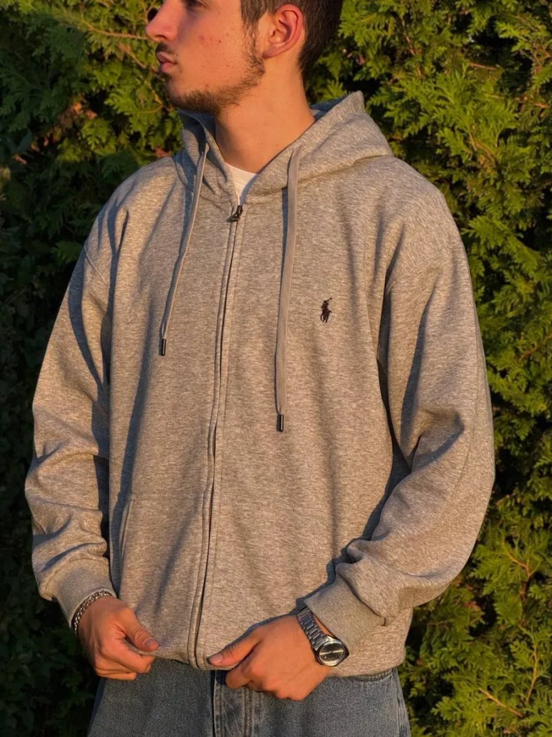 Зіп-Худі Polo Ralph Lauren сіра зіпка Поло чоловіча Зипка Поло Ральф | Зіпка Поло Ральф чорна зіп-худі Polo Ralph Lauren мужское худи Поло футболка — фото 3