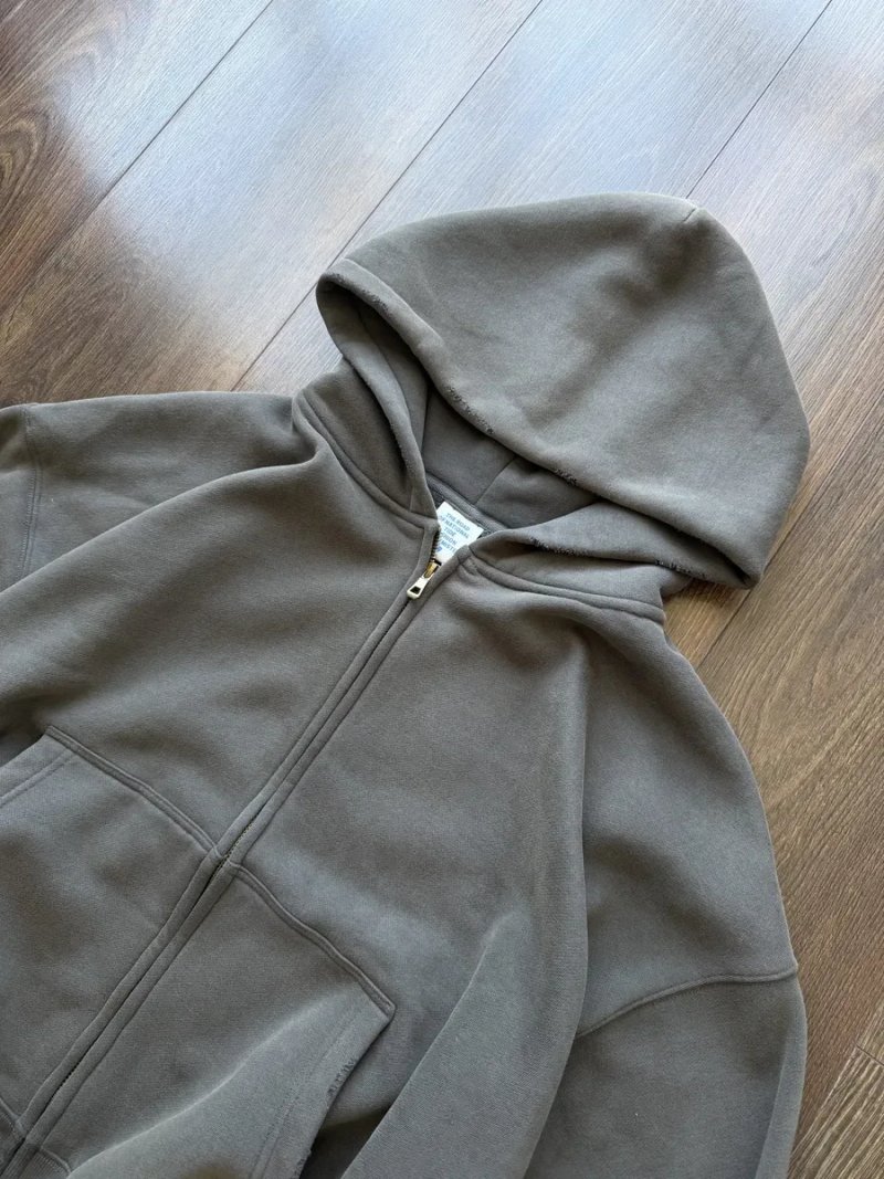 Зіп Худі Racer Graphite Широке Oversize Distressed Худи Оверсайз Russell Y2K SK8 Сіре Широкого Крою YZY ERD Baggy Crop Кропнуте Yeezy — фото 2