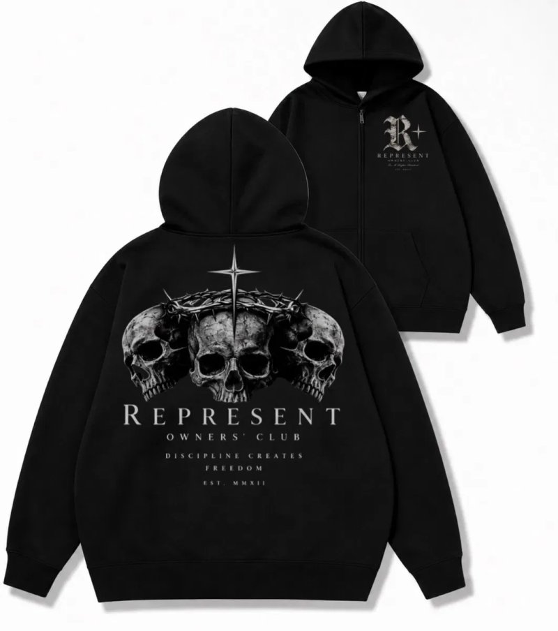 Зип худи Represent Logo унисекс кофта толстовка свитшот лонгслив репрезент Новинка сезона — фото 2