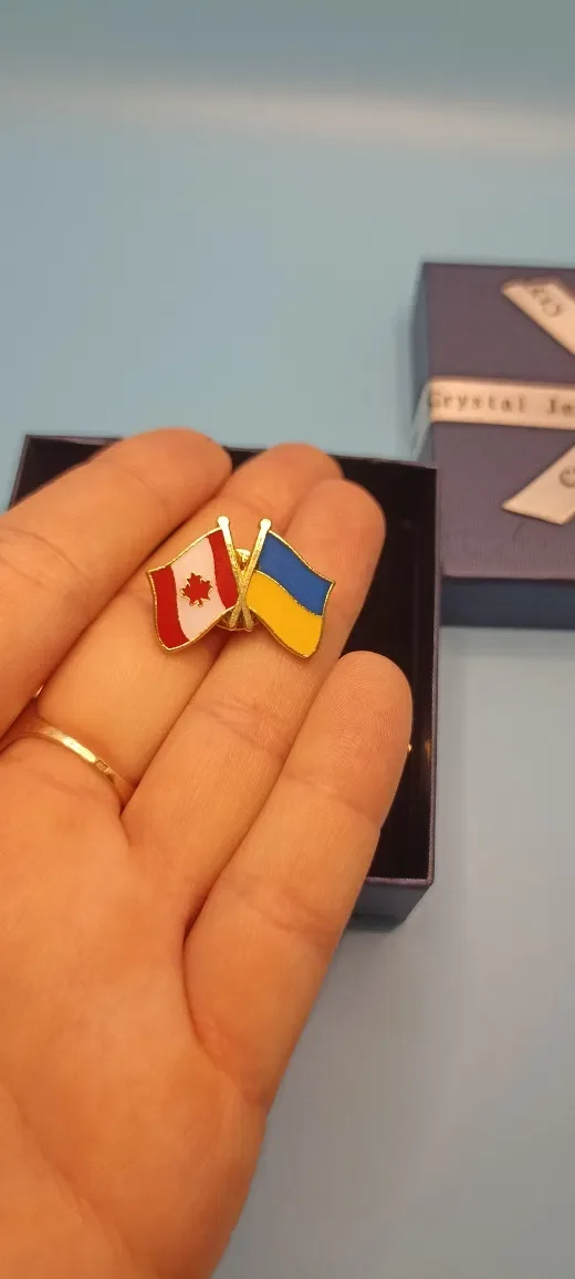 Значок/брошка/пін Украина/ Україна + Америка, Німеччина.Герб,прапор, т — фото 5