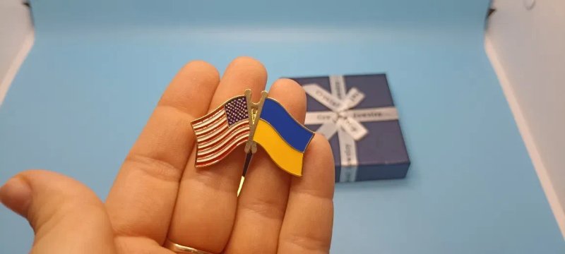Значок/брошка/пін Украина/ Україна + Америка, Німеччина.Герб,прапор, т — фото 7