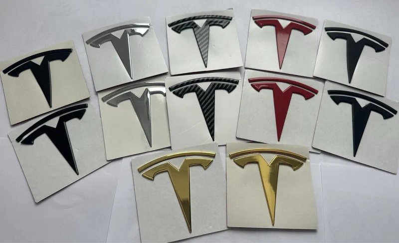 Значок на капот багажник руль Тесла емблема Tesla 3 Y логотип Т метал — фото 2