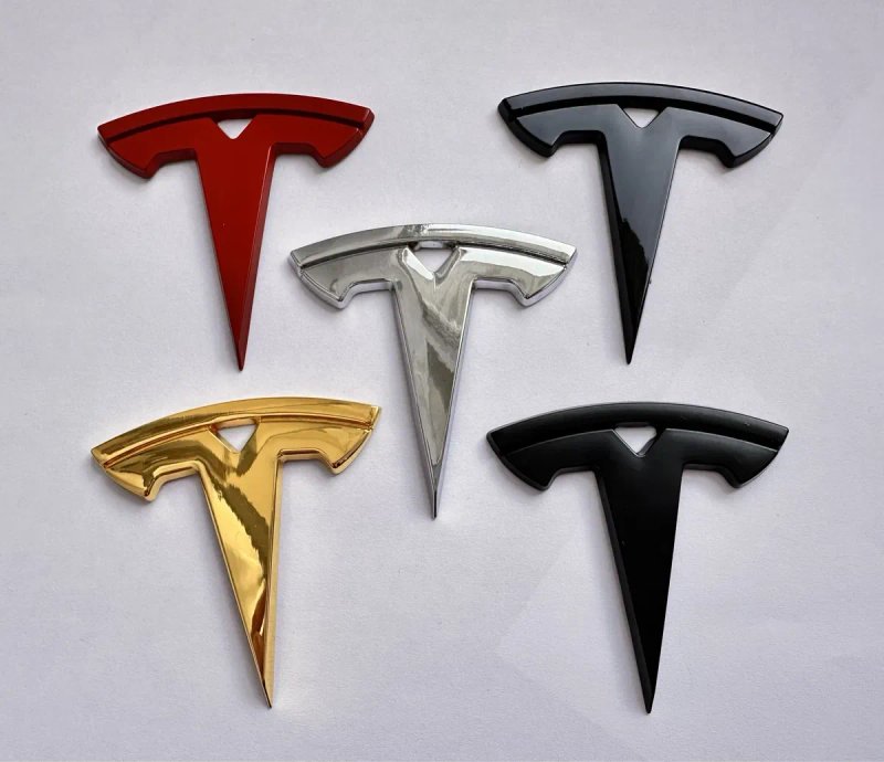 Значок на капот багажник руль Тесла емблема Tesla 3 Y логотип Т метал — фото 3