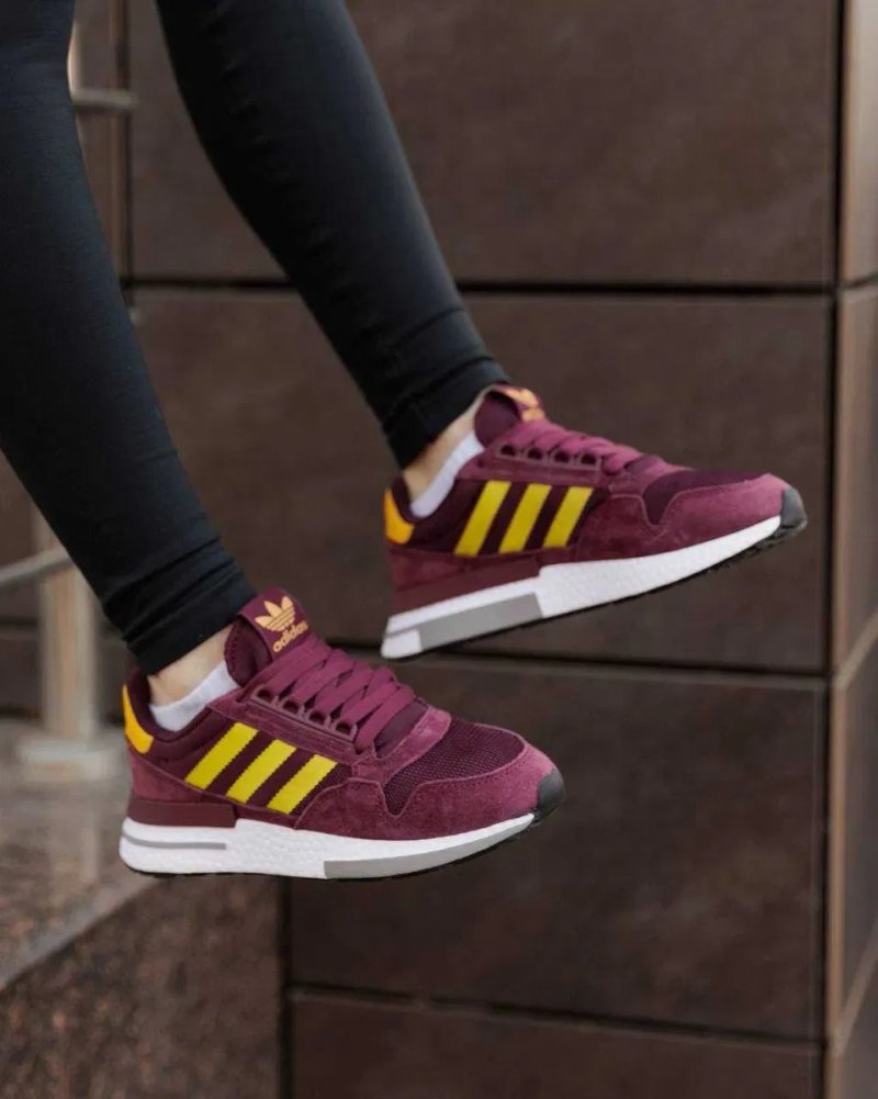 ЗНИЖКА‼️36 (22,5см) Adidas ZX 500 Burgundy ND Bordo адідас жіночі бордові кросівки 36 розмір для бігу та спортивної зали — фото 2