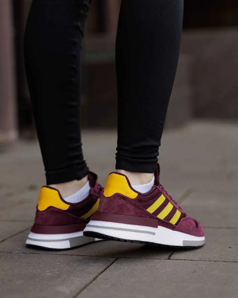 ЗНИЖКА‼️36 (22,5см) Adidas ZX 500 Burgundy ND Bordo адідас жіночі бордові кросівки 36 розмір для бігу та спортивної зали — фото 5