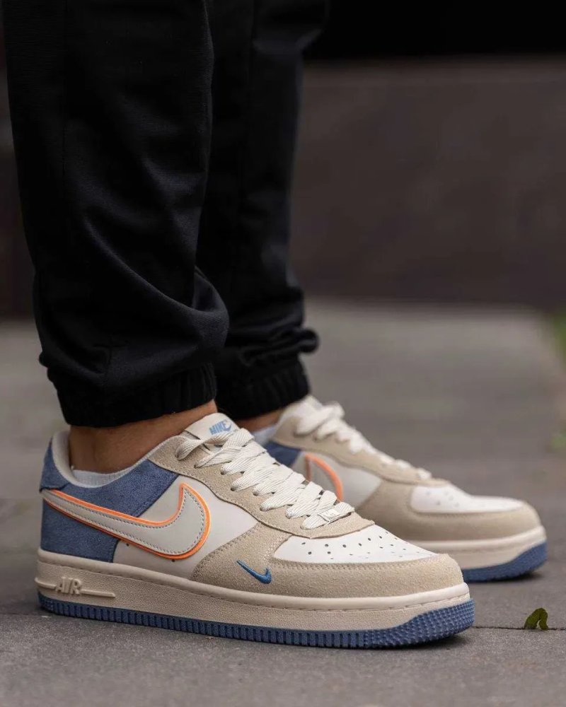 ЗНИЖКА‼️40 (25,5 см) Nike Air Force 1 кеди найк аір форс сірі замшеві кросівки осінні форси бежеві найки демісезон — фото 2